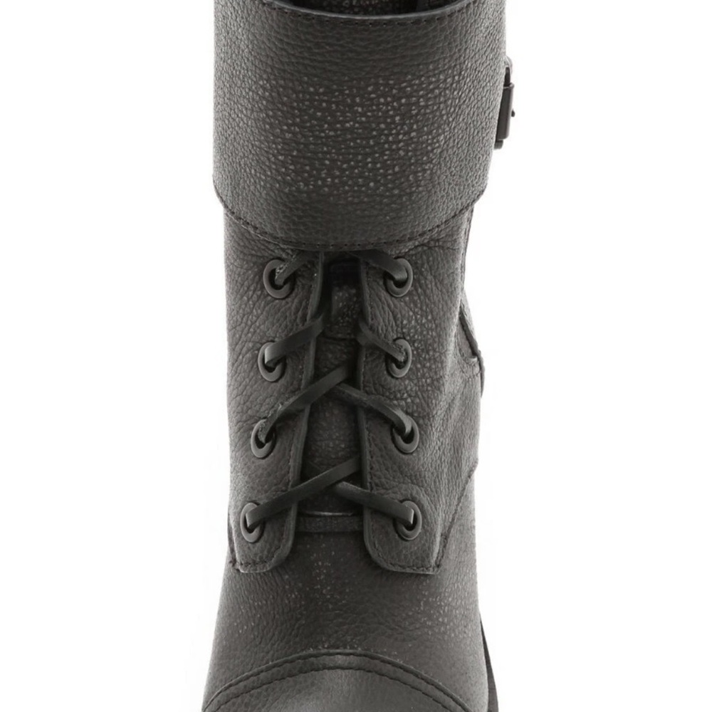 Tory Burch Gray Broome Combat Boots With Shearling Lining Women's - Picture 2 of 9